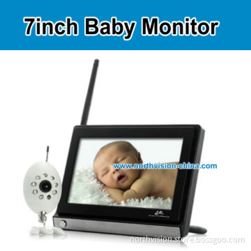 7 Inch Wireless Baby Camera with Night Vision Camera, Support 4PCS Camera, AV out, Remote Controller (NG-704)